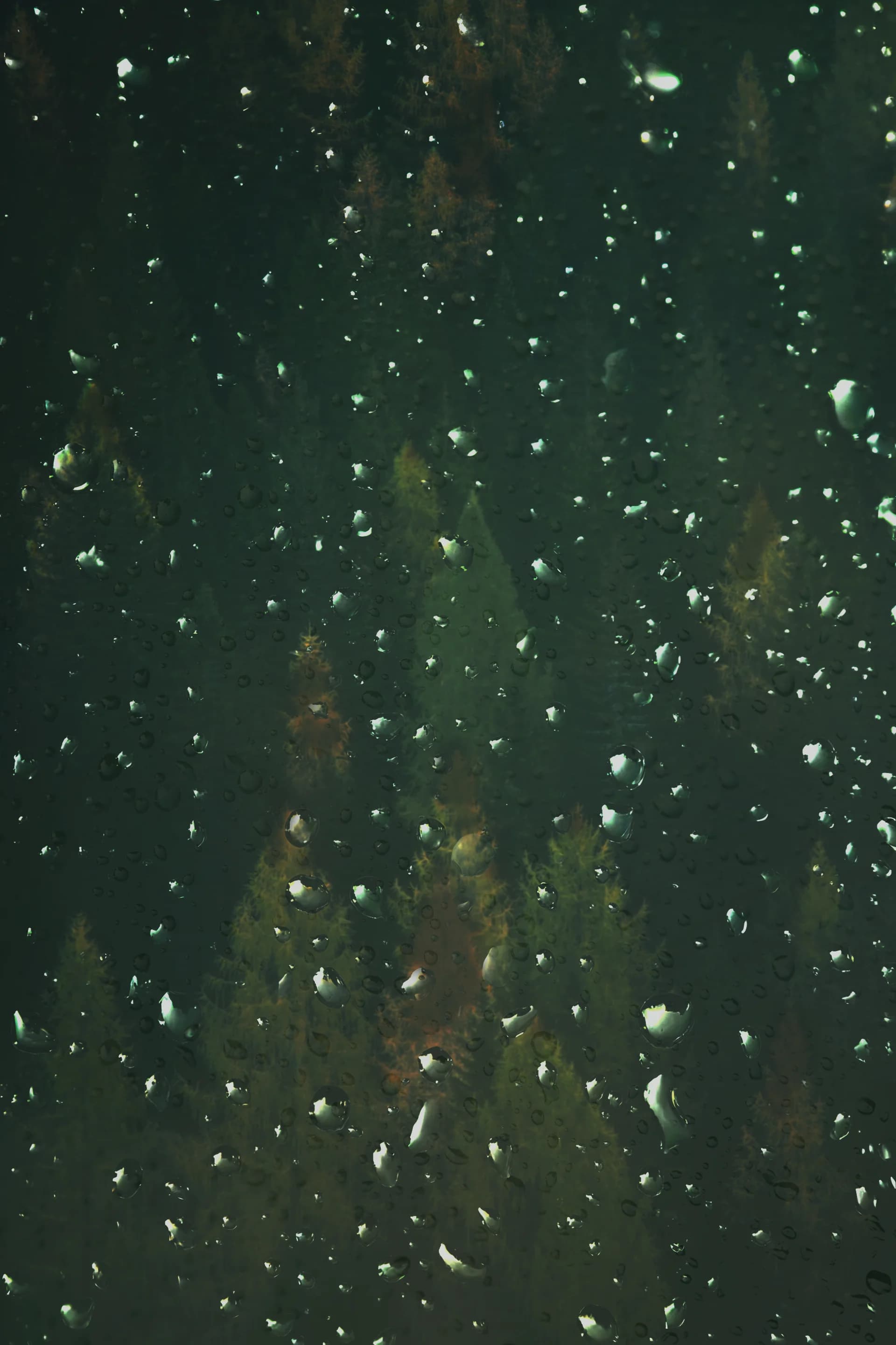Water droplets on glass